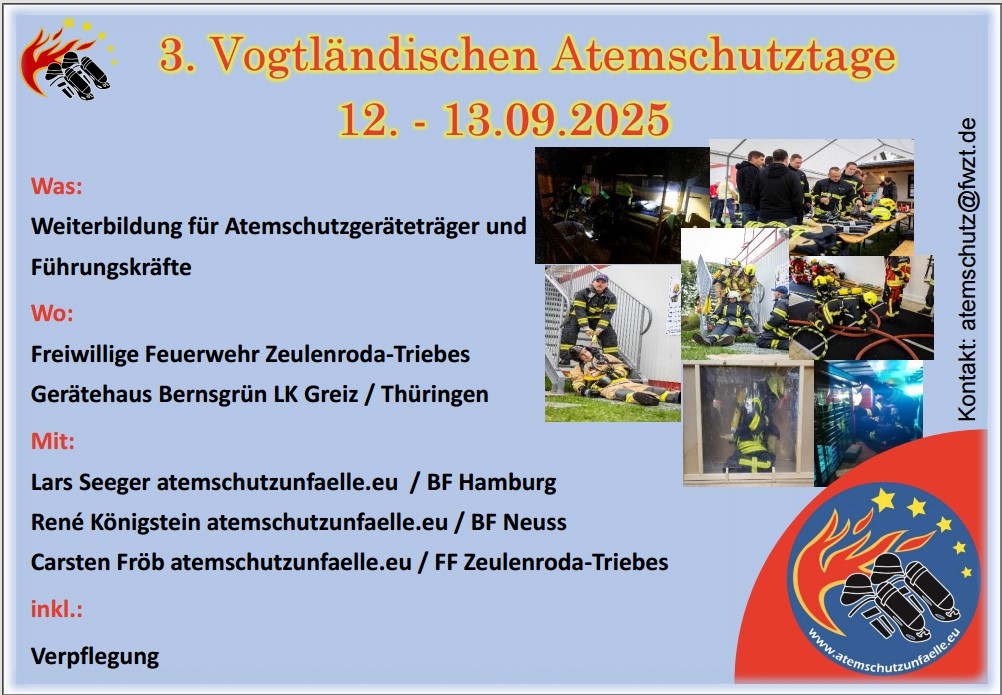 12./13. September 2025: 3. Vogtländische Atemschutztage